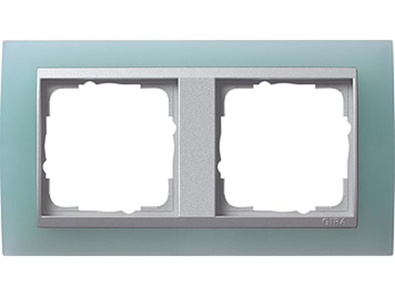 1St. Gira 021251 Abdeckrahmen 2fach Zwischenr. Farbe Alu Event Opak Mint