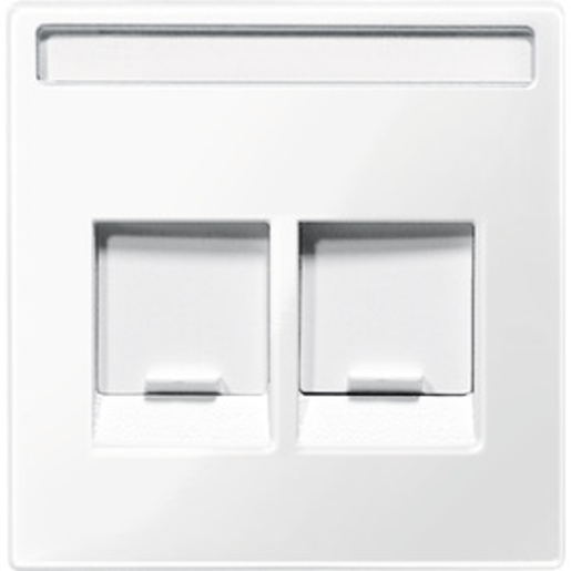 1St. Merten MEG4574-0319 Zentralplatte für Schneider Electric-Connector 2fach, polarweiß glänzend, System M