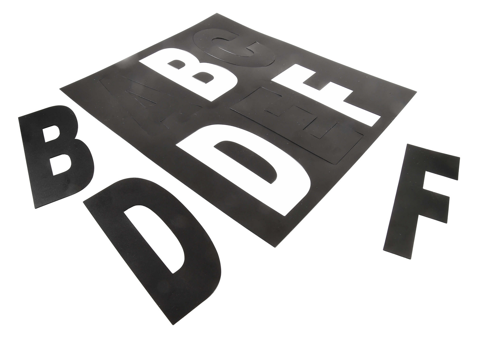 1St. DEKOLIGHT 930808 Klebebuchstaben Satz A-F sw. 10mm hoch