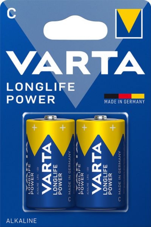1Pk Varta Longlife Power 04914121412 Blister=2 Baby Alkali LR14