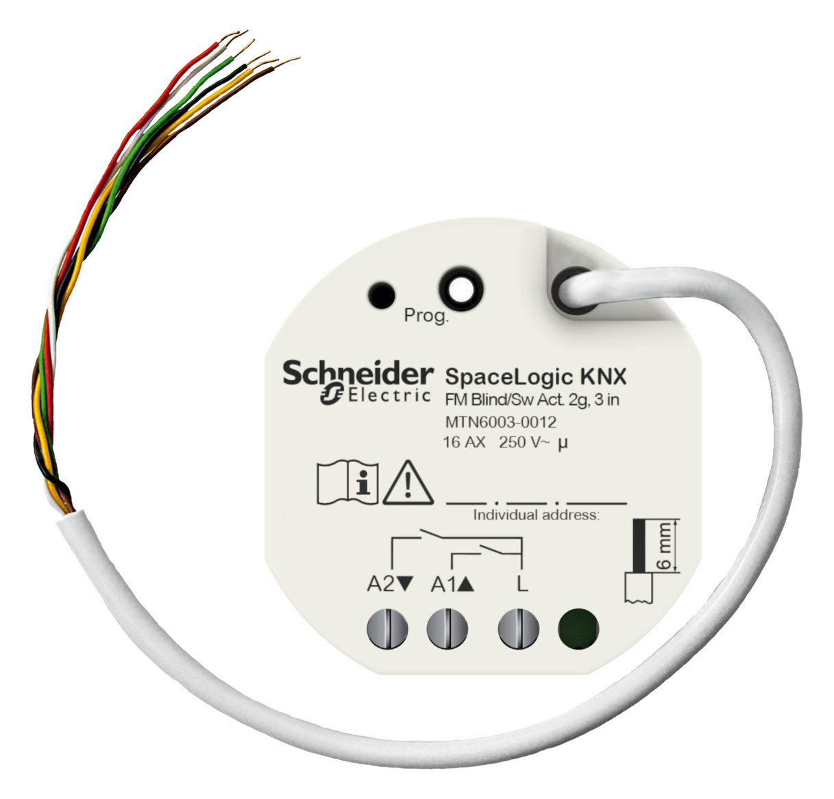 1St. Schneider Electric MTN6003-0012 SpaceLogic KNX Jalousie-/Schaltaktor 2fach UP mit 3 Binäreingängen