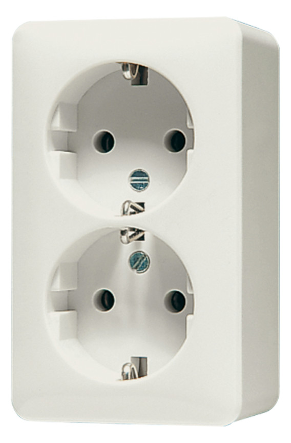 1St. Jung 6020A Steckdose cremeweiß/elektroweiß Aufputz