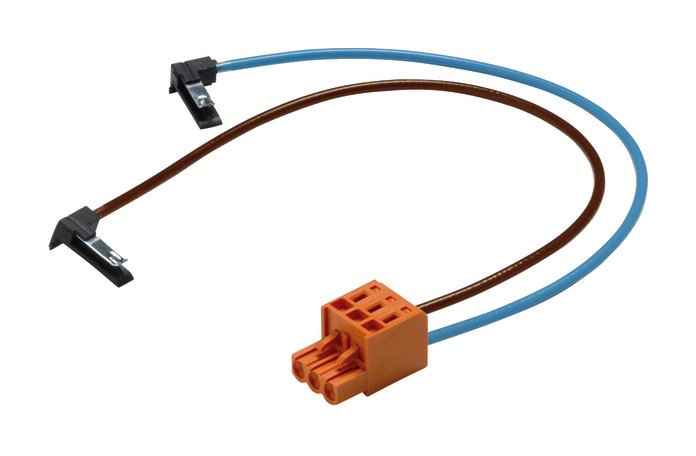 1St. Hager KU9B43GBZ BKE-Spgsabgriff,universZ,430mm, br/bl,Stecker-Buchse,10 Stück