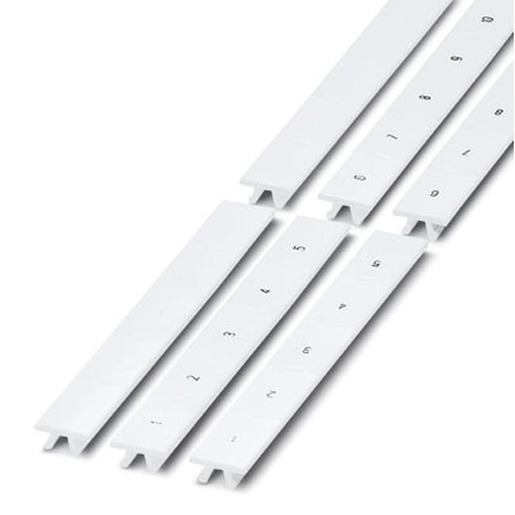 10St. Phoenix ZB 12,LGS:L1-N,PE Zackband Streifen Weiss beschriftet längs bedruckt: L1 L2 L3 N PE Montageart: ver