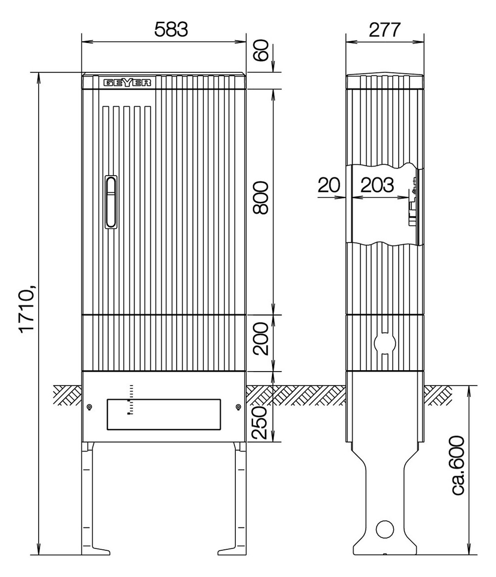 1St. ABN SL175P Anschlusssäule mit Montageplatte Anschlusssläule