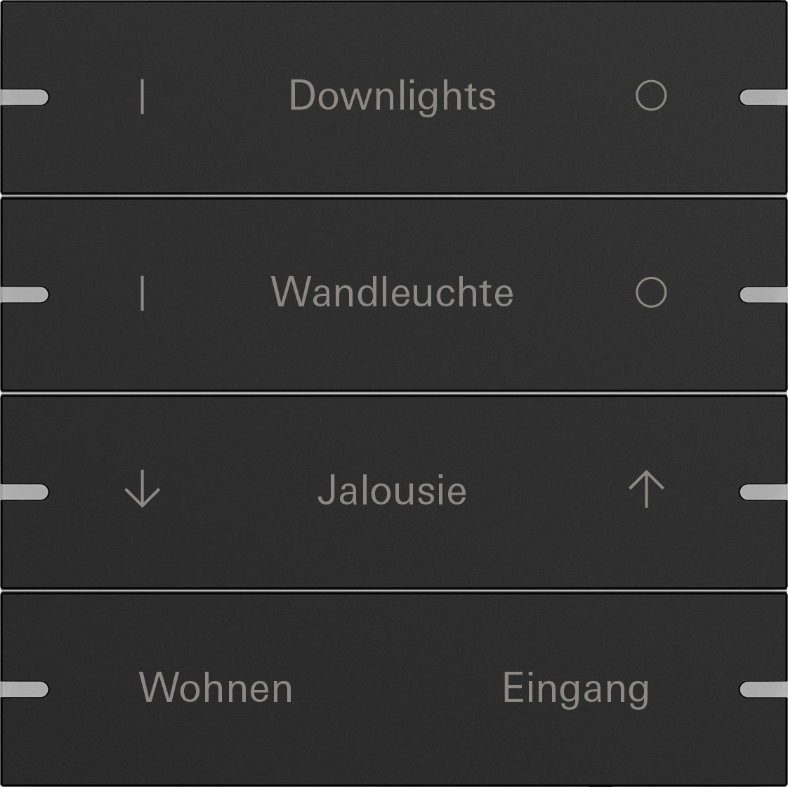 1St. Gira 5034905 Wippenset 4f indiv. Tastsens.4 TS4 Schwarz m(lack.)