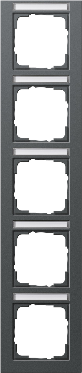 1St. Gira 111523 Rahmen 5fach senkr. mit Beschriftungsfeld E2 Anthrazit