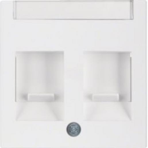 1St. Berker 11811909 Z.-Stk. m. Staubschutzschiebern u. Beschriftungsfeld S.1/B.3/B.7 polarweiß, matt