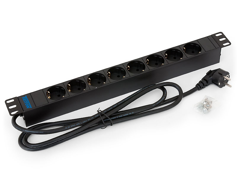 1St. Triton RAB-PD-X02-A1 19Z Steckdosenl. 8fach Kabel3x1,5 in 2m