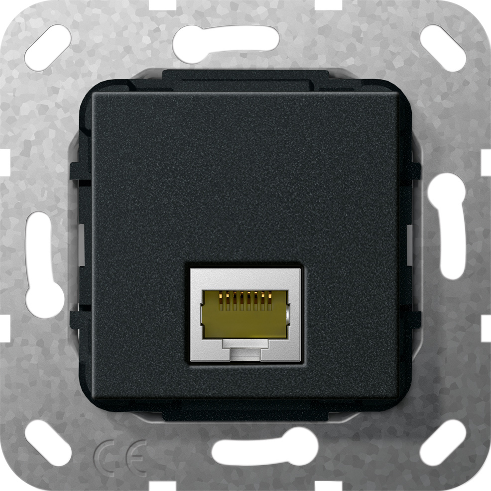 1St. Gira 569510 MJ RJ45 Cat.6A 10 Gbit Kpl. Einsatz Schwarz m
