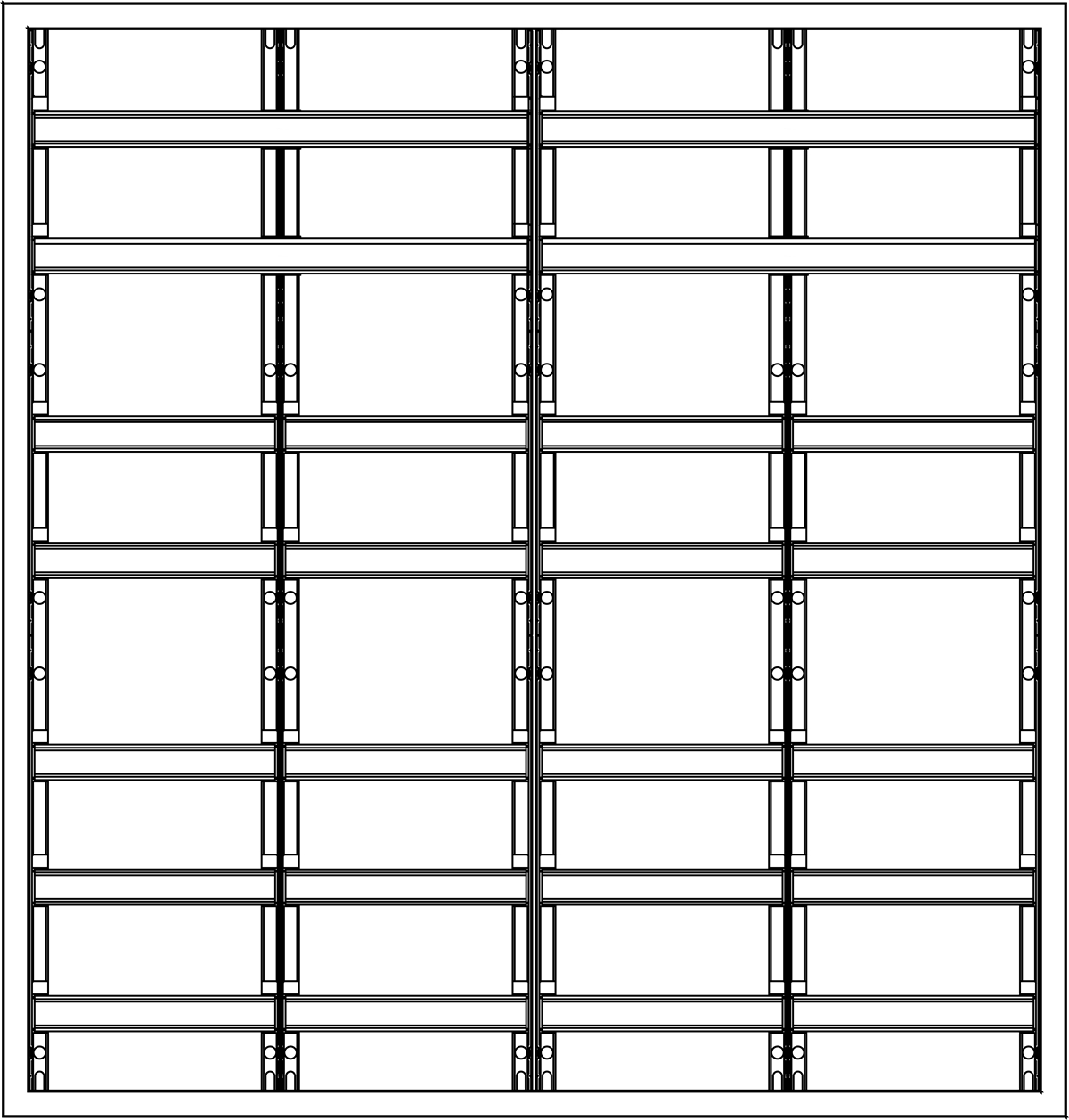 1St. F-Tronic VS4-7-RK Verteilerschrank VS4-7-RK, 4-feldrig, 7r, Reihenklemmen, 1100x1050x210mm 7110721