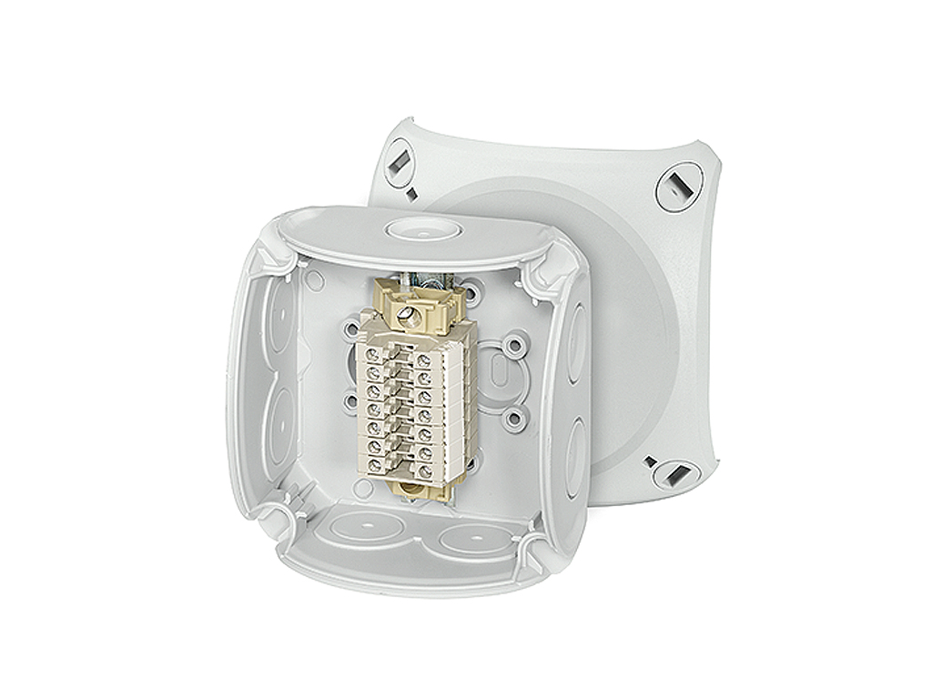 1St. Hensel RK 0205 T Reihenklemmenkasten, 5 Klemmen WKM 2,5 qmm, mit Außenlaschen 62000172 RK0205T