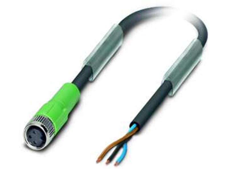 1St. Phoenix SAC-3P- 3,0-PUR/M 8FS Sensor-/Aktor-Kabel 3-polig PUR halogenfrei schwarzgrau RAL 7021 freies Leitu