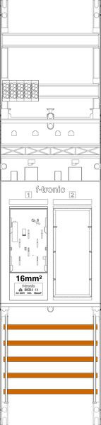 1St. F-Tronic ER6-16 Zählerfeld ER6-16, 1-feldrig, H=1050mm, 1-eHZ 16mm², 1 Res. 7141004