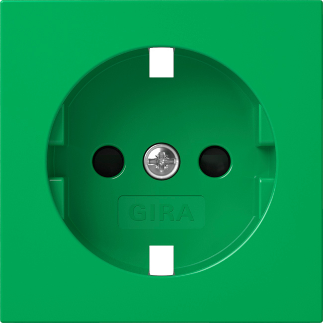 1St. Gira 4984107 Abdeckung für Steckdose 16A 250V mit Shutter mit grüner Abdeckung, Grün glänzend