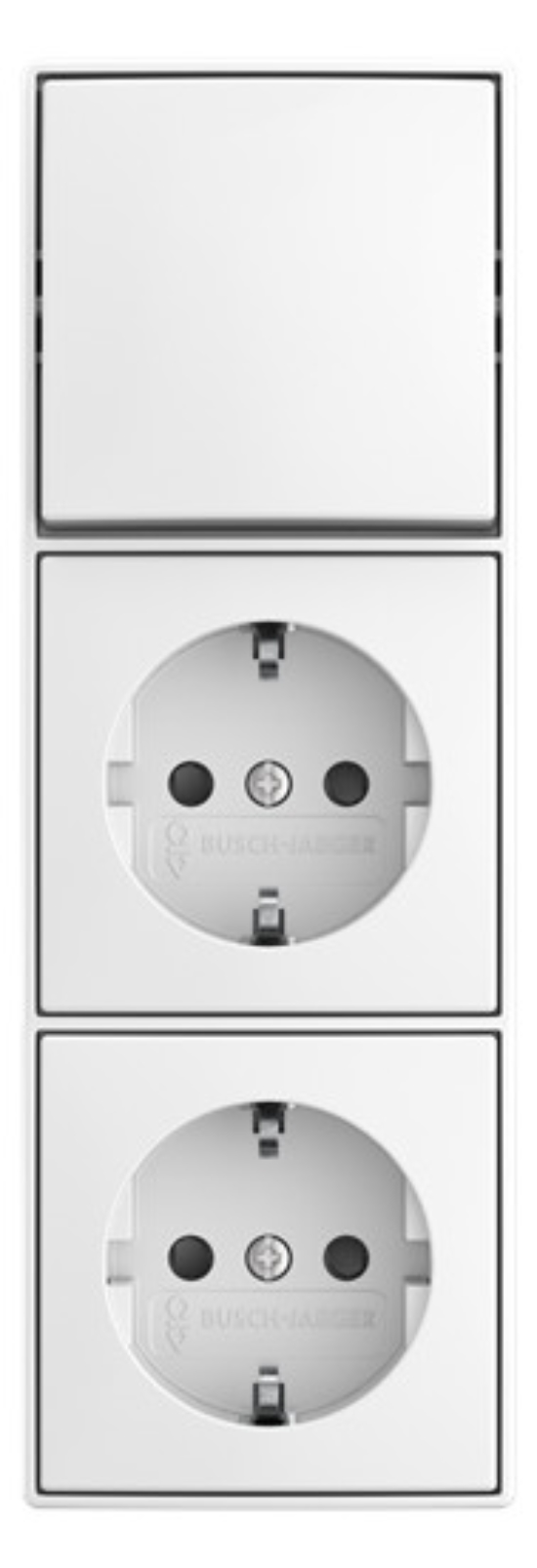 1St. Busch-Jaeger 2601/6/20/2 EAPBJ-524 Kombination Wippschalter Aus/Wechselschaltung SCHUKO® Doppelsteckdose Safety+ alpinweiß 2TKA00005544