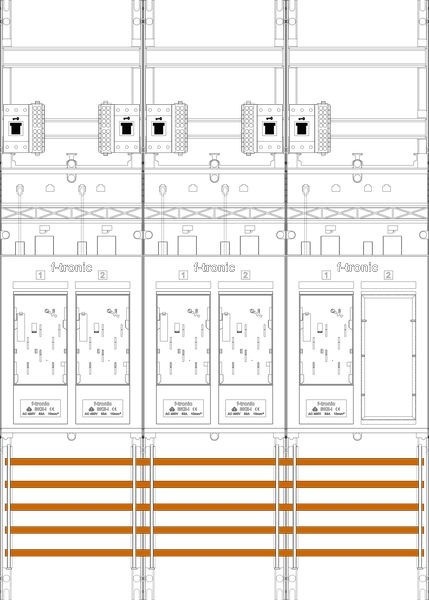1St. F-Tronic E216ER6DS-HSS Zählerfeld E216ER6DS-HSS, 3-feldrig, H=1050mm, 5-eHZ mit, DS, 5 HSS, 1 Res. 7141271