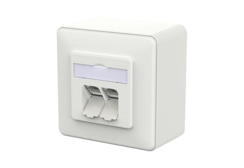 1St. Metz Connect 130E380027-I E-DAT C6A LSA++ 2-Port AP verkehrsweiss