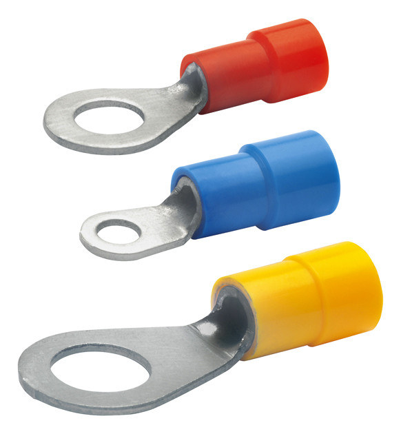 100St. Klauke 62035 Quetschkabelschuh isoliert, M3,5 DIN 46237, Isolierhülse PA, 0,5-1 mm²