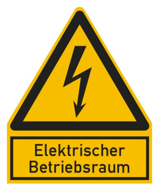 1St. Cimco Warnschild Kunststoff Blitz 182736 Elektrischer Betriebsraum 244x200mm gelb