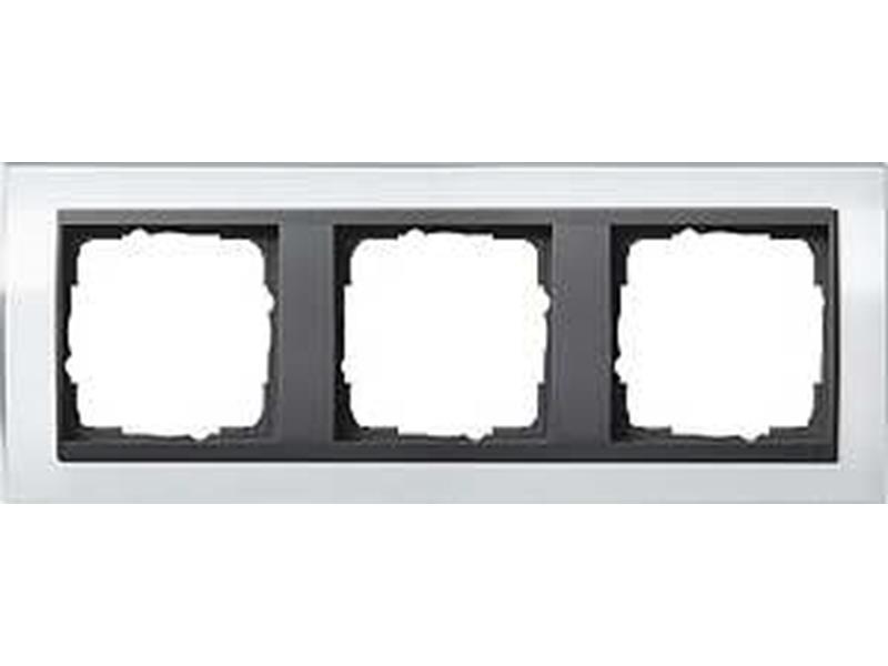 1St. Gira 0213728 Rahmen 3fach für Anthrazit Gira Event Klar Weiß