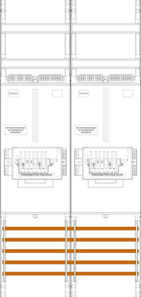 1St. F-Tronic Z21B-ZSK Zählerfeld Z21B-ZSK, 2-feldrig, H=1050mm, 2-3.HZ, 2 ZSK-Set 7141453