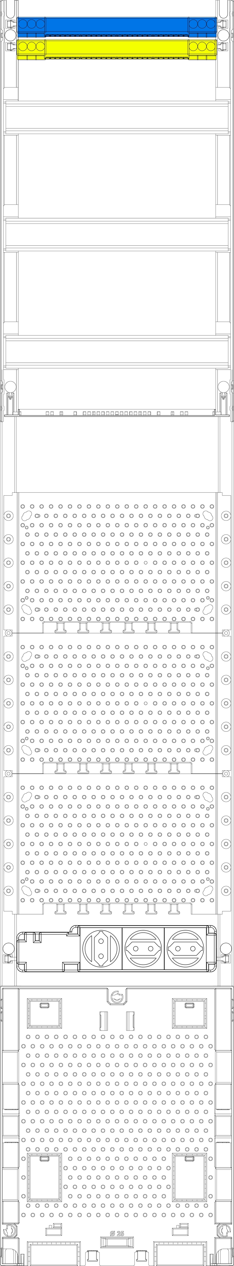 1St. F-Tronic VK9APZO Kombinationsfeld VK9APZO, 1-feldrig, H=1350mm, Vert. 3r, APZ-Platz ohne APL-Set, Komm. 7143651