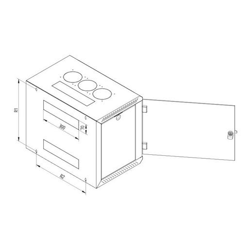 1St. Triton RUA-06-AS6-CAX-A1 19 Wandschrank einteilig 6HE/595mm