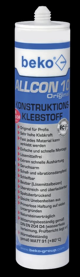 1St. BEKO Konstruktions-Klebstoff 260100310 !!! beige 310ml Kartusche Allcon 10