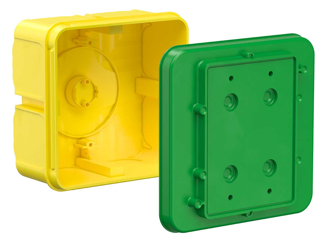 1St. Kaiser 1295-02 Betonbau Verbindungskasten, mit Putzhaut, 128 x 128 x 80 mm