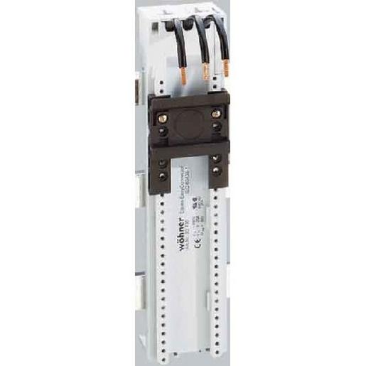 1St. Wöhner 32430 Sammelschienenadapter 25 A 1 verschiebbare Tragschiene 45 x 200, mit Leitungen AWG 12 (4 mm²)