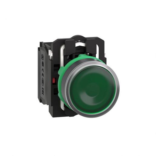 1St. Schneider Electric XB5AW33M5 Leuchtdrucktaster, grün, flach, 1S+1Ö, tastend, +LED 220-240V 50/60Hz