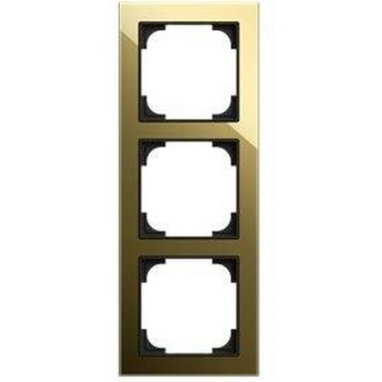 1St. Busch-Jaeger 1723-4013 Rahmen 3-fach Glas schwarz / Gold