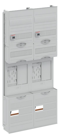 1St. Striebel & John BF27T22 Zählerfeld 7RE 2Z2R vorverdrahtet mit BKE-I Netzsystem TN-S 5-polig lichtgrau 2CPX054127R9999