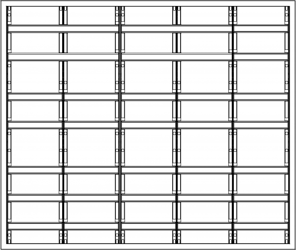 1St. F-Tronic VS5-7-RK Verteilerschrank VS5-7-RK, 5-feldrig, 7r, Reihenklemmen, 1100x1300x210mm 7110722