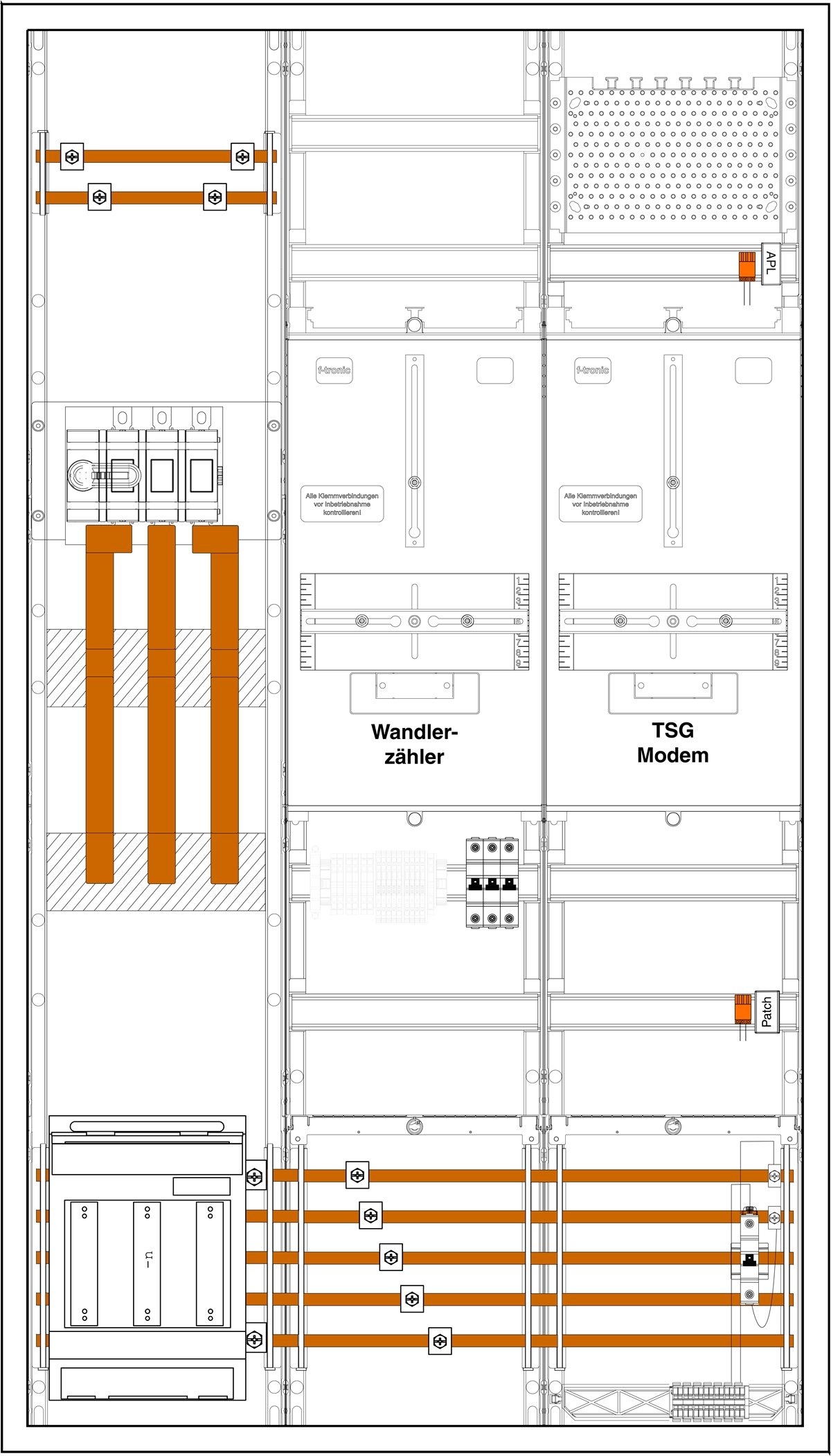 1St. F-Tronic 3HZ931TAPZW200BW Wandlerschrank 3.HZ 200A, 3HZ931TAPZW200BW,NH1-Trenner, Wandlertrennklemme Netze BW 7198251