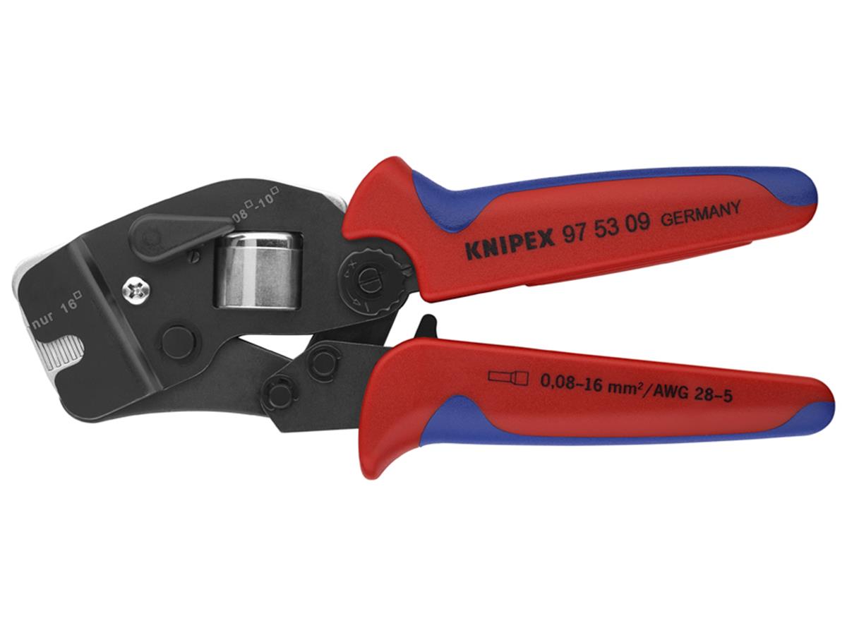 1St. Knipex 97 53 09 SB Aderendhülsen-Presszange, selbsteinstellend Vierkantpressung mit Fronteinführung 0,08 - 10 + 16 mm²