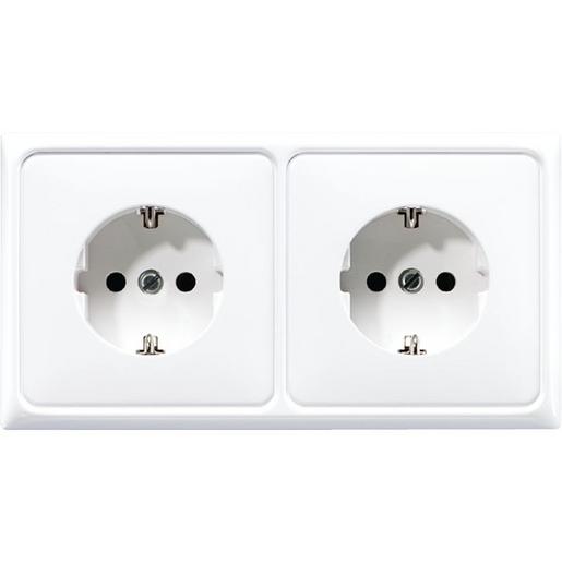 1St. Jung CD 522 BF WW Kabelkanal-SCHUKO -Steckdose, 2fach, 16