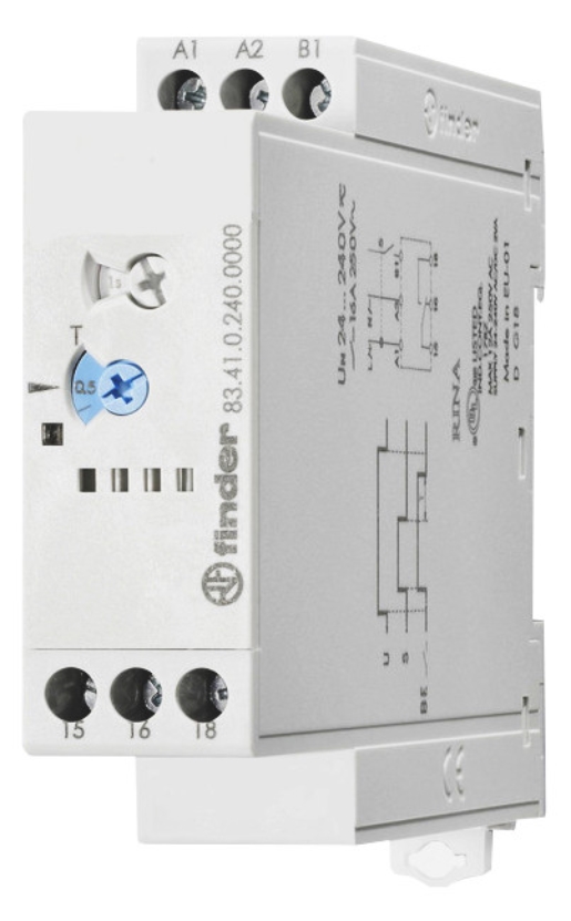 1St. Finder 834102400000 Zeitrelais, Rückfallverzögerung, 1 Wechsler 16 A, für 24 bis 240 V AC/DC 83.41.0.240.0000