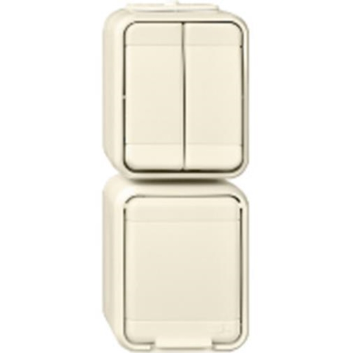 1St. Elso 445809 Steckdose 3fach 16A waagerecht AquaTop Steckklemme licht/basaltgrau