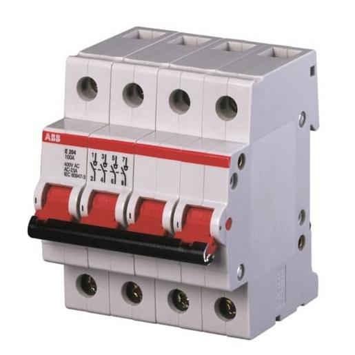 1St. ABB E204/63R E204/63R Trennschalter 4P,63A,Schaltgriff rot 2CDE284001R0063