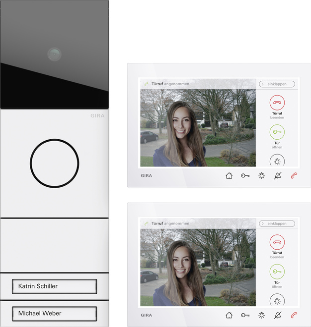 1St. Gira 2432902 ZFH-Paket Wohnungsstation Video AP 7 System 106 Verkehrsweiß(lack.)