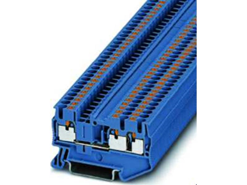 10St. Phoenix PT 2,5-TWIN BU Durchgangsklemme 800 V 24 A Push-in-Anschluss Anzahl der Anschlüsse: 3 0,14 mm² - 4