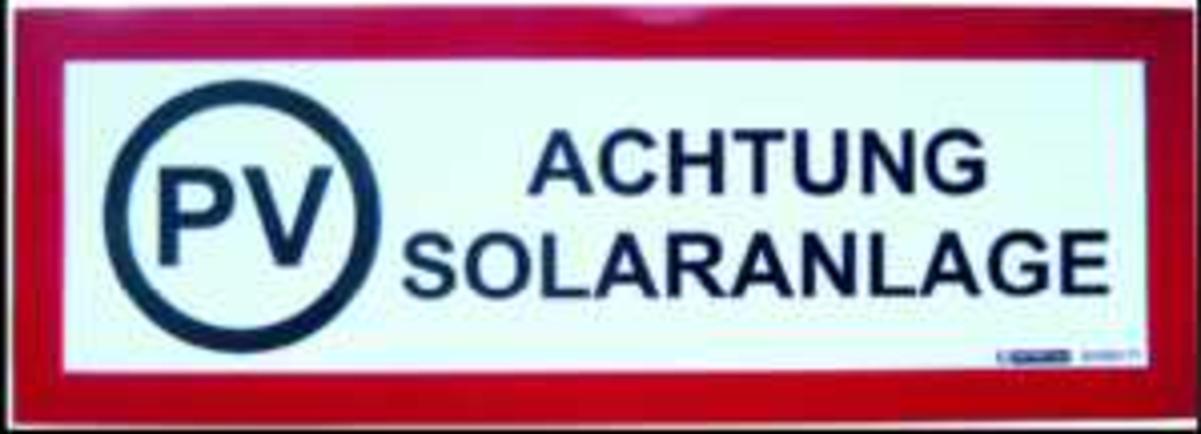 1St. Protec.class PWSA Warnaufkleber Achtung Solaranlage