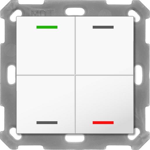 1St. MDT Taster Light 4-fach BE-TAL55T4.01 RGBW Temperatursensor reinweiß glänzend