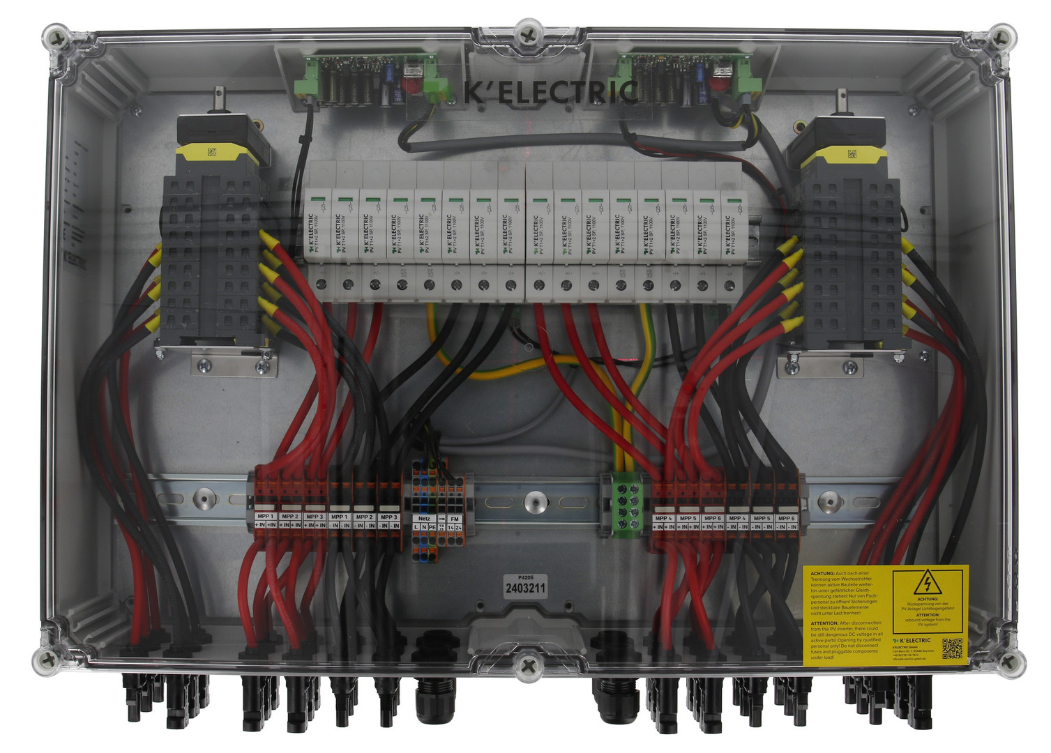1St. K-ELECTRIC 134116 Feuerwehrschalter 6MPP, 2in 1out, UeSS T