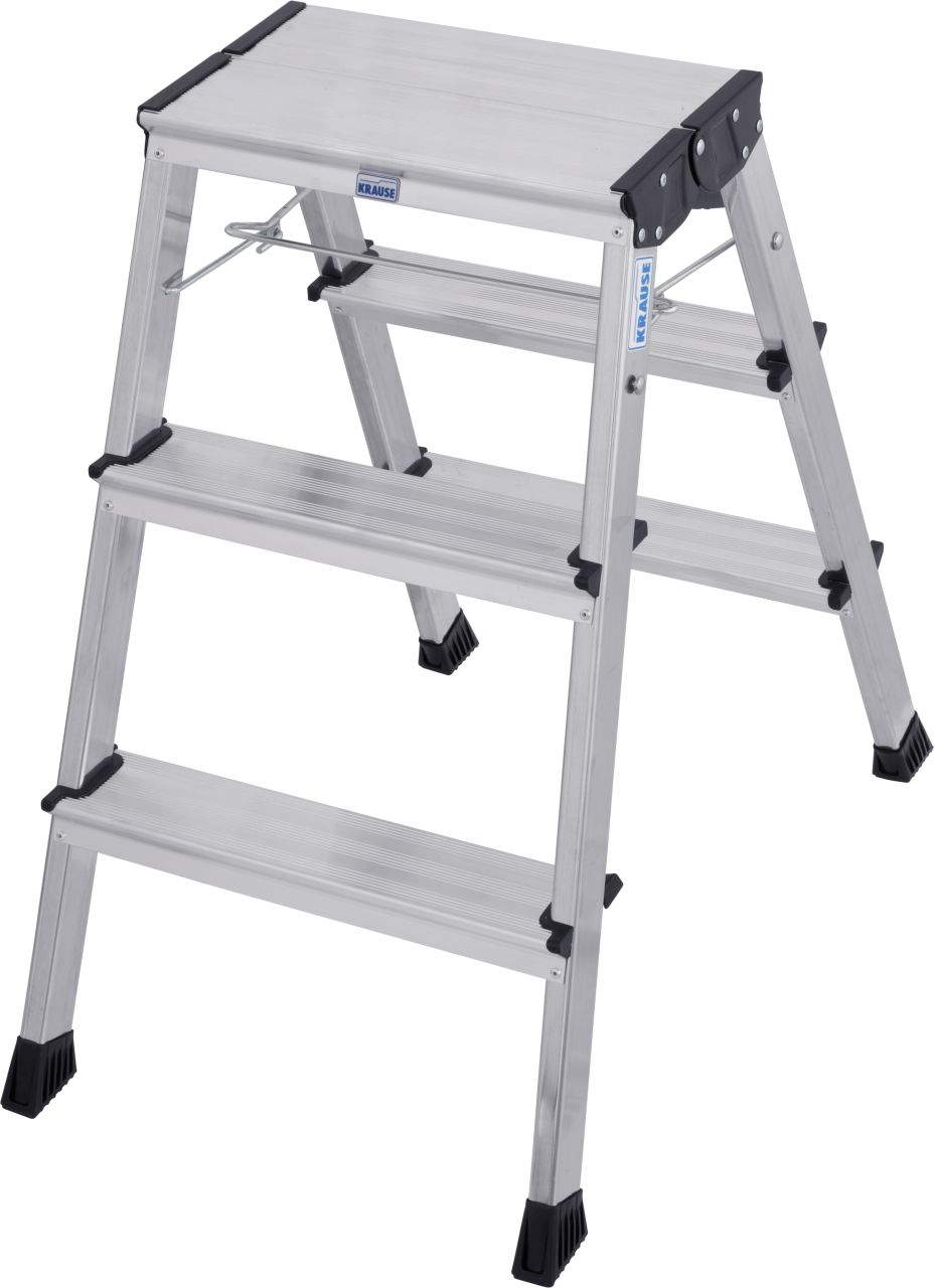 1St. Krause 130068 MONTO Doppel-KlappTritt Rolly, Alu Natur