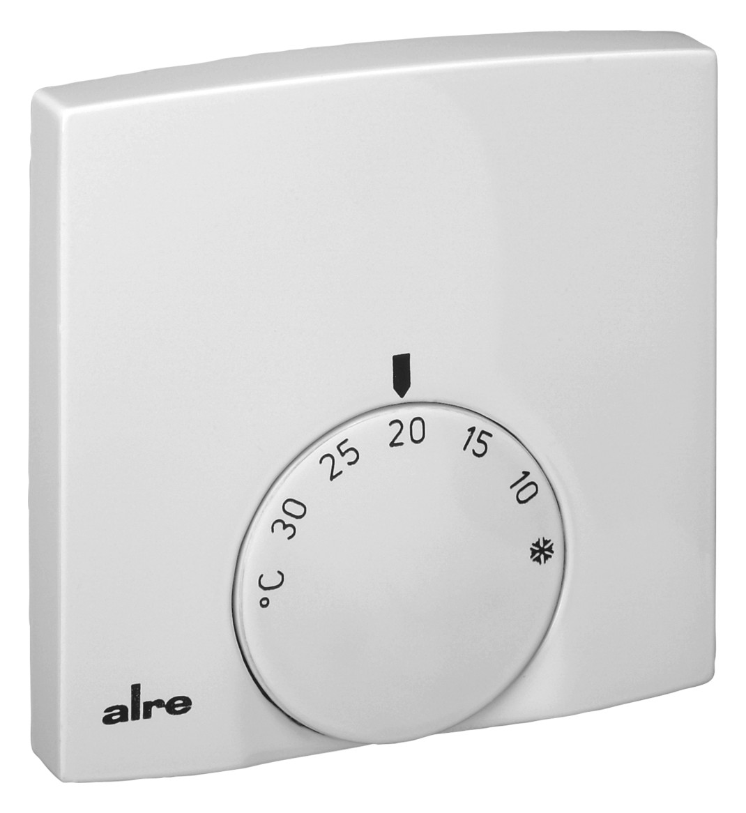 1St. ALRE-IT MA300800 Raumtemperaturregler, Aufputz superflach, 5 30 C, 230VAC, 2(1)A, Öffner, verkehrs-/studioweiß RAL