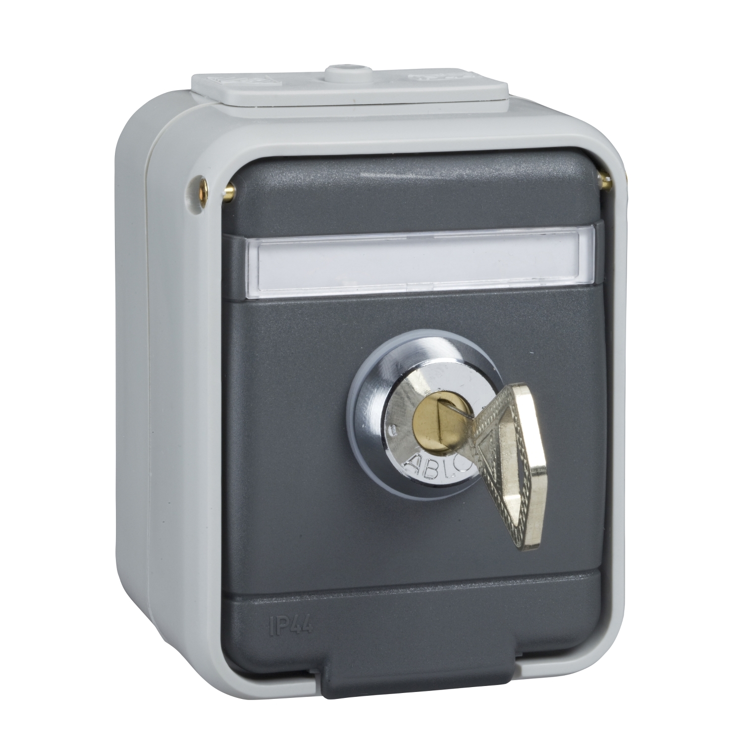 1St. Elso 455019 Steckdose mit Schriftfeld abschließbar 16A AquaTop Schraubkl licht/basaltgrau