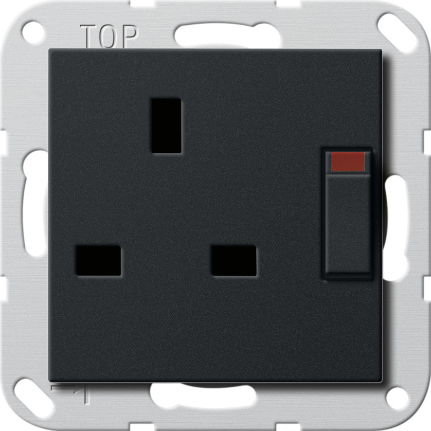 1St. Gira 2778005 Steckd. BS 13 A gesch. + SH System 55 Schwarz m